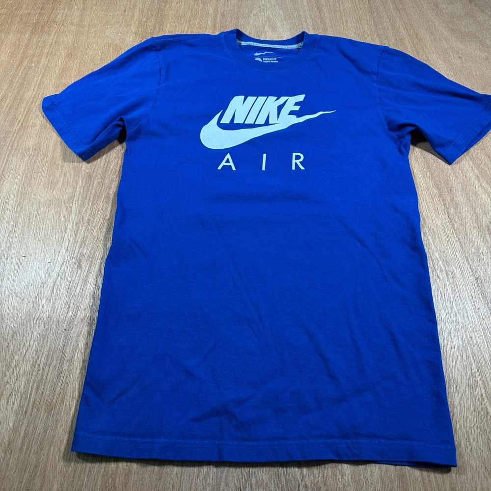 Nike Air T-Shirt Mens Small Blue Graphic Logo Short Sleeve Regular Fit Tee
